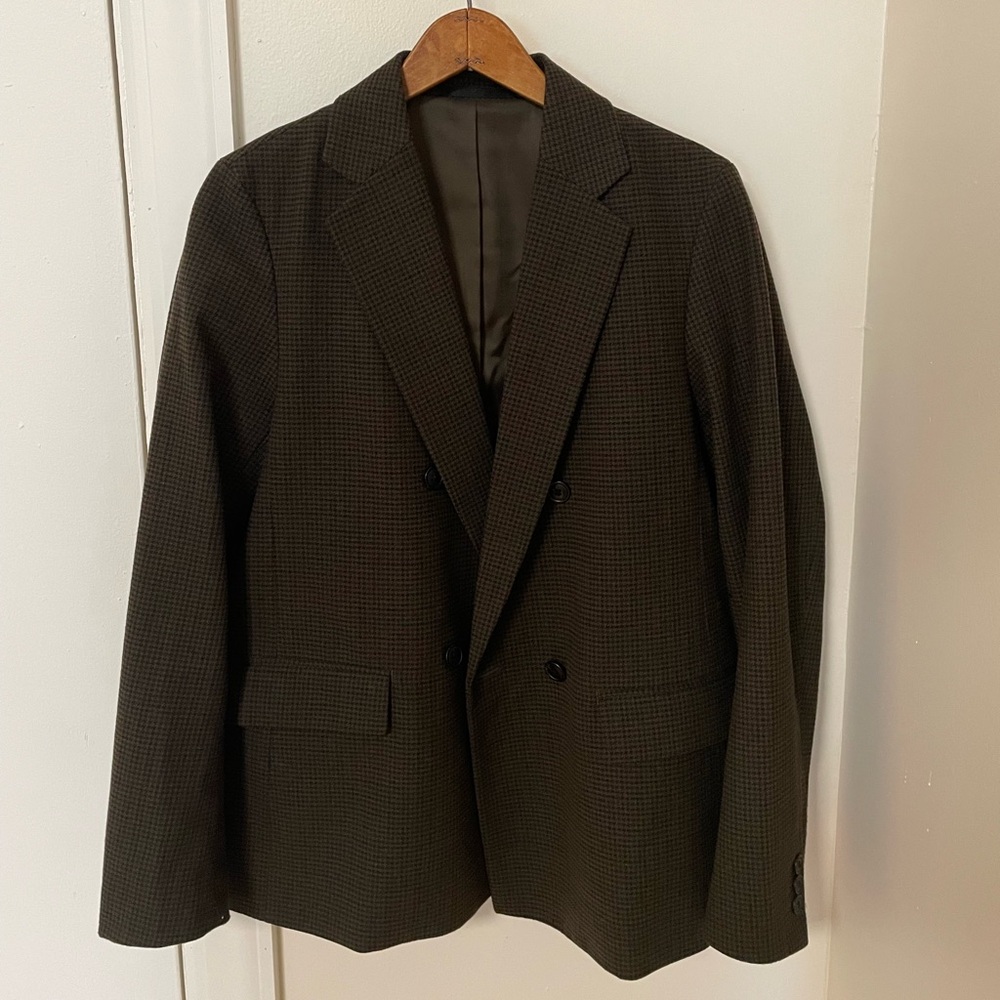 Uniqlo double-breasted houndstooth blazer
